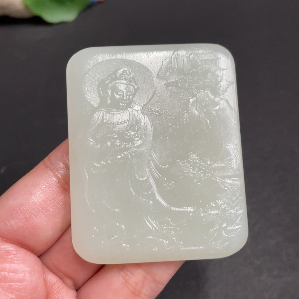 H29423082 Hetian Jade Pendant Guanyin Total Weight Approx. 52.2g