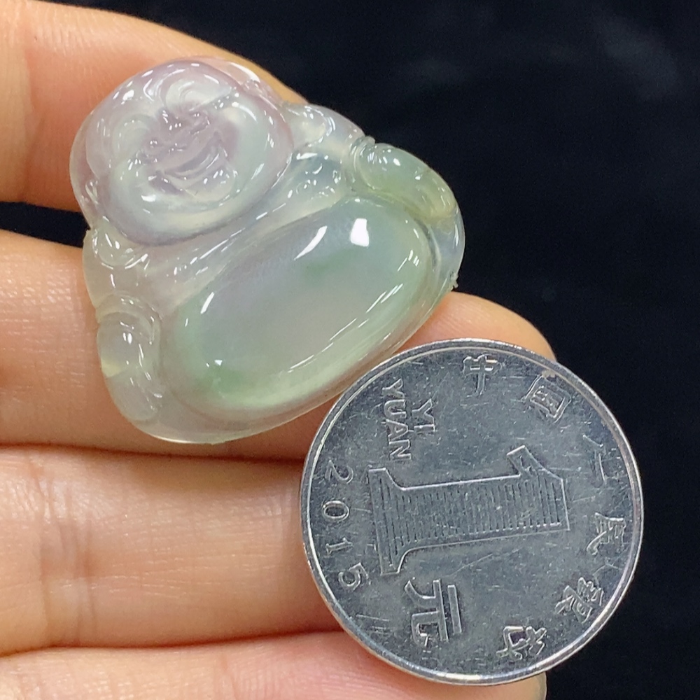 F34949194 Jadeite Buddha Pendant Total Weight Approx. 6.3g