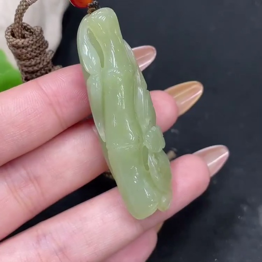 H31663938 Hetian Jade Pendant Bamboo Node