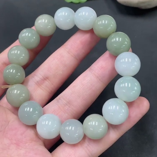 F21359612 Jadeite Bracelet Approx.13.8mm Total Weight 72.777g