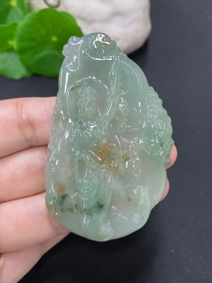 F46594264 翡翠观音挂件 货品总重量约29克