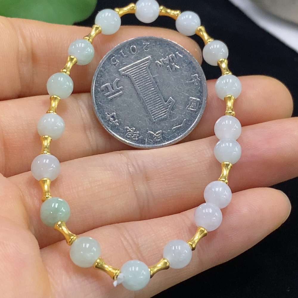 F31586670 Jadeite Bracelet Approx. 5.5mm Total Weight Approx. 5.06g 18k