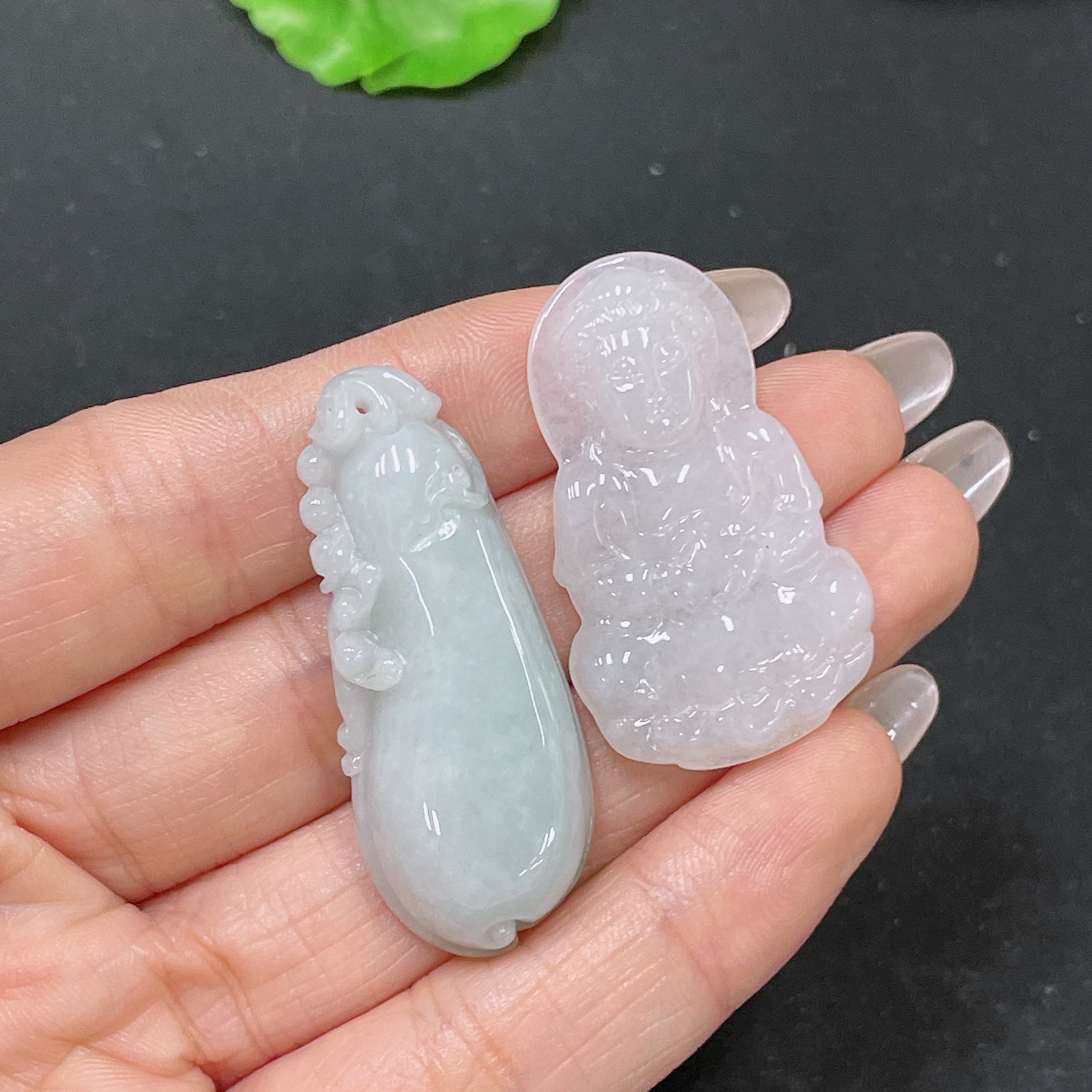 F35138894 Jadeite Pendant Guanyin + Fu Melon Sell as a Lot