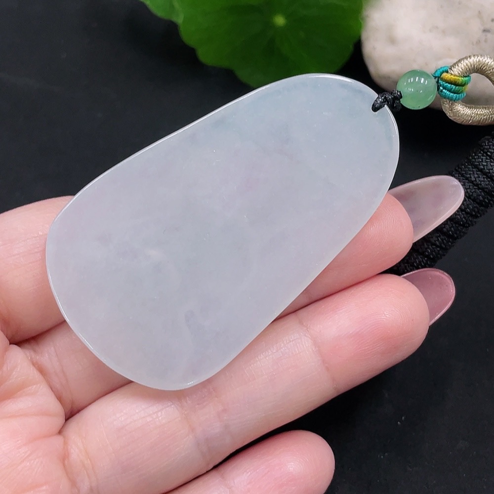 F34032105 Jadeite Guanyin Pendant Total Weight Approx. 25.3g (Including Cord Weight)