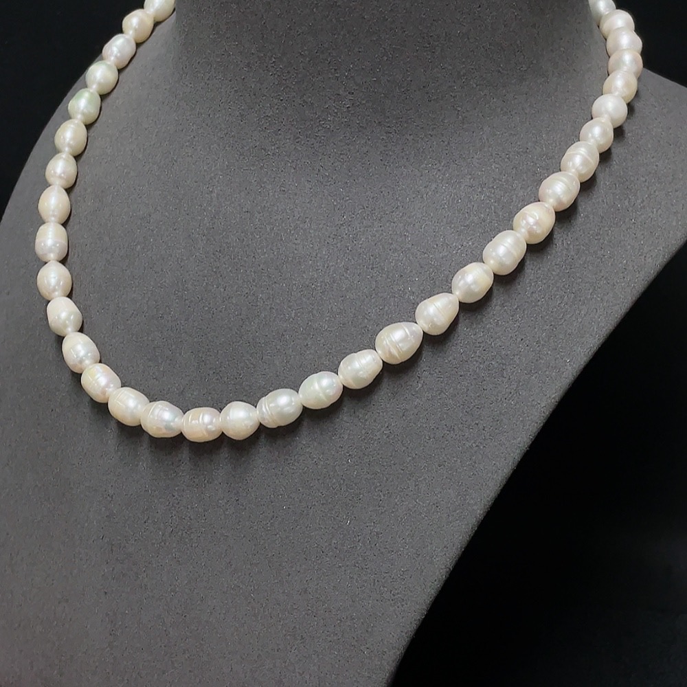 C34006586 Pearl bead necklace, non-gold, total weight approx. 37.87g, bead size approx. 7.3mm