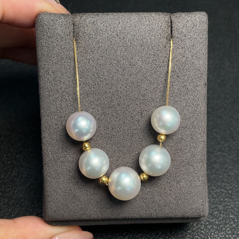 C32784191 Seawater Pearl Necklace 18K Gold Total Weight Approx.8.15g Size 9.2-10.8mm