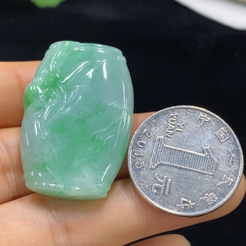 F34947831 Jadeite Bamboo Joint Pendant Total Weight Approximately 17.8g