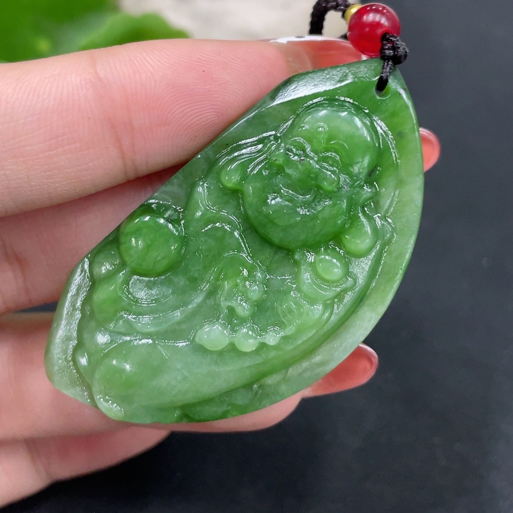 H34017563 Hetian Jade Jasper Pendant Buddha
