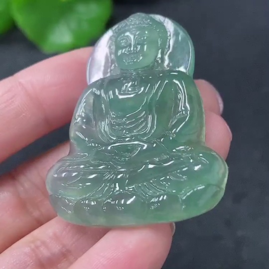 F35088643 Jadeite Great Tathagata Pendant, Total Weight Approx. 11.58g