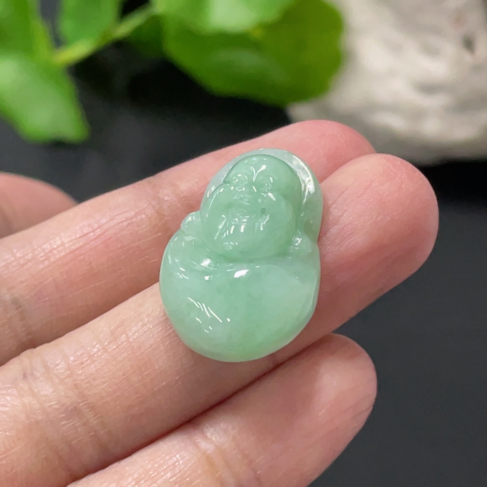 F35108605 Jadeite Smiling Buddha Pendant Total Weight Approx. 4.58g