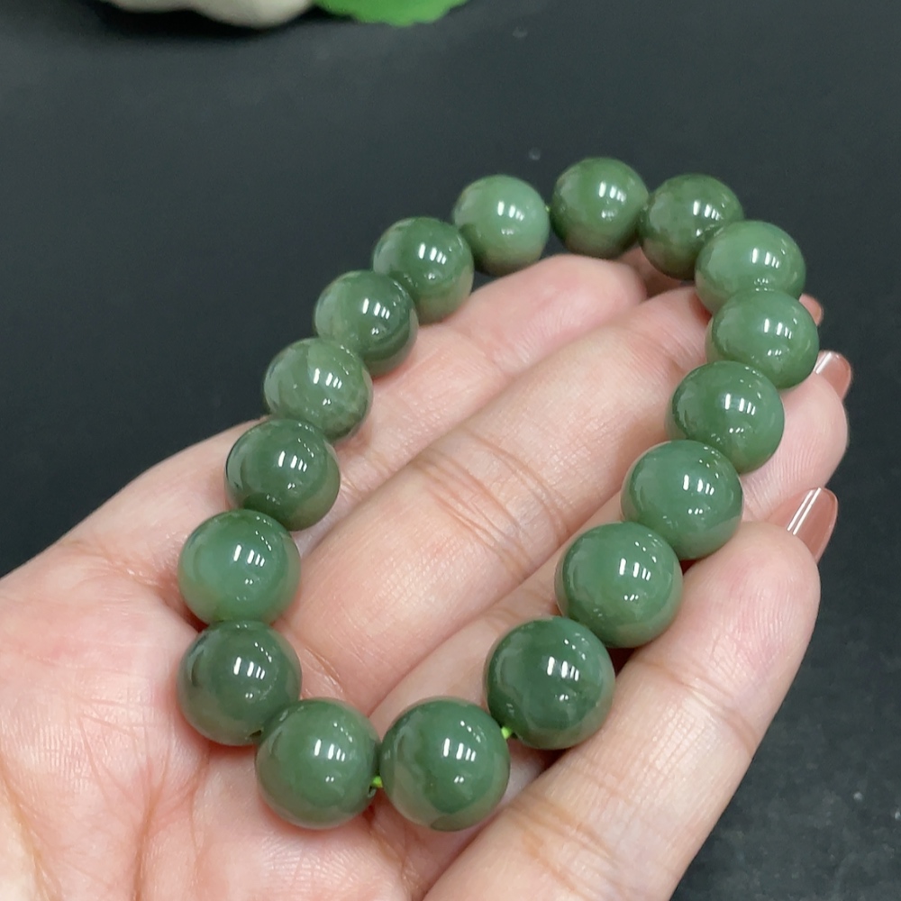 H34010766 Hetian Jade Bracelet Approx. 11.1mm Total Weight Approx. 39.4g