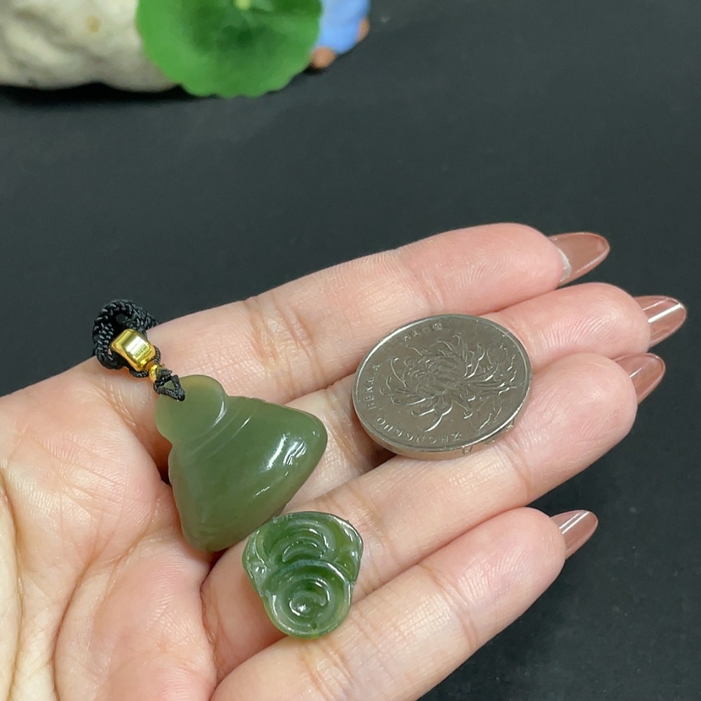 H34004003 Hetian Jade Pendant Buddha Total Weight [including rope] 11g