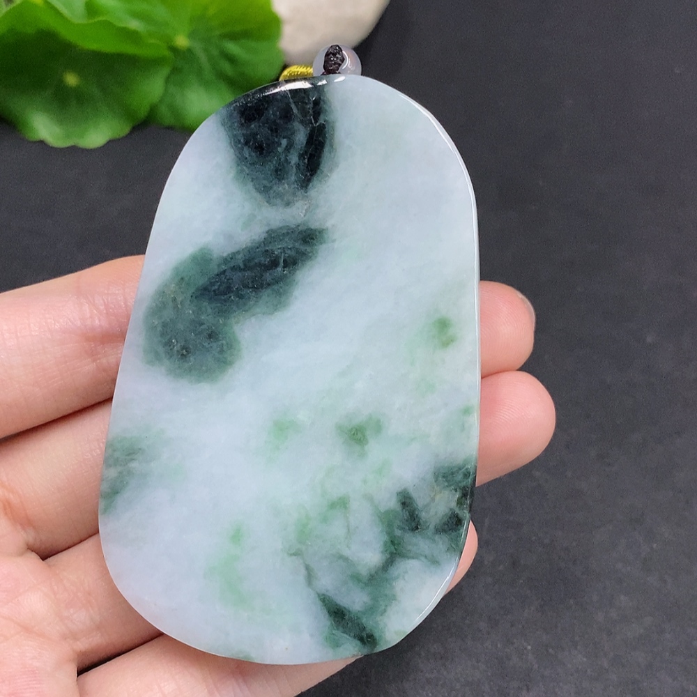 F34061657 Jadeite Pendant Total Weight Including Rope Approximately 82.7g (Beads Not Grade A) (Containing Other Mineral Components)