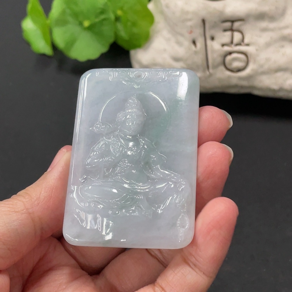 F34057826 Jadeite Guanyin Pendant Total Weight Approx. 28.63g