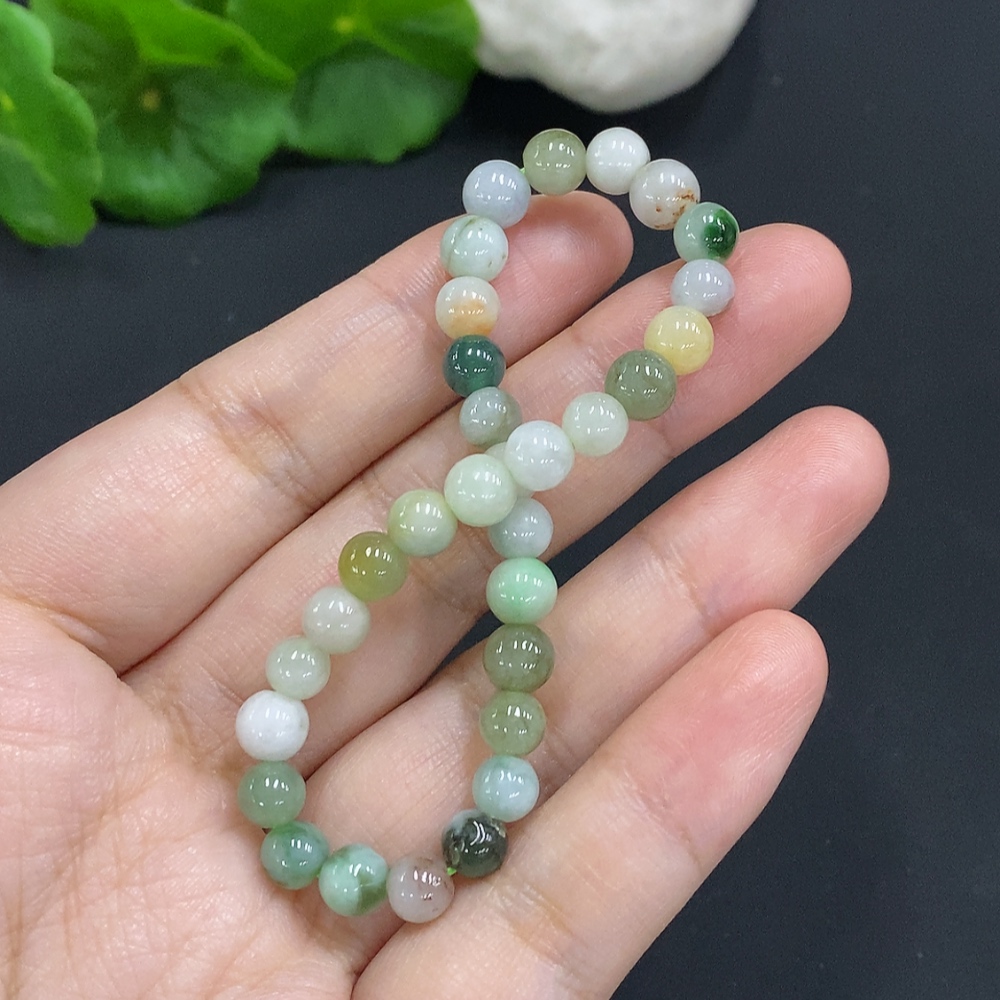 F34071443 Jadeite Bracelet Card 6.2mm Approx. Total Weight About 10.4g Including Other Mineral Ingredients