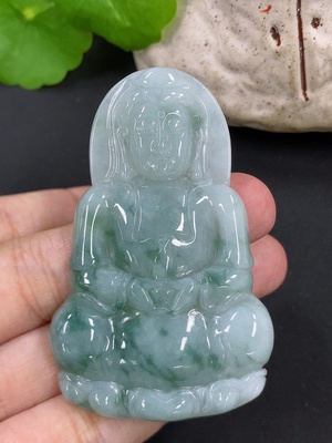 F46597369 翡翠挂件观音 货品总约重24.57g