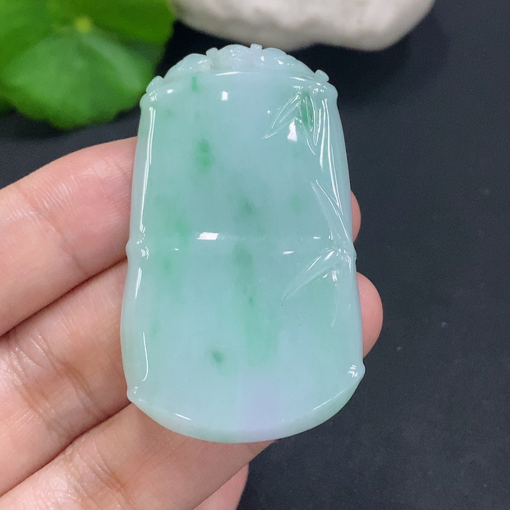 F30451213 JadeiteBamboo Pendant with a total weight of approximately 23.1 grams