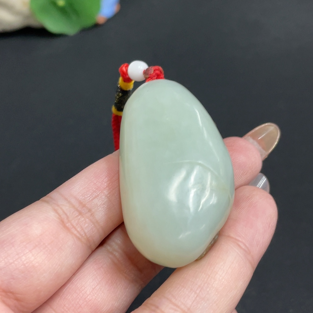 H32737513 Hetian Jade Pendant Buddha Undetermined Skin Color Formation Total Weight Approx. [Including String] 44.2g