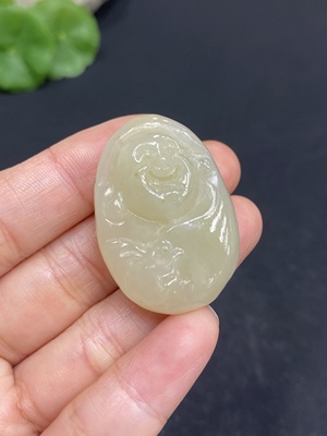 H32813095 Hetian Jade Pendant Buddha Total Weight Approx. 17.6g