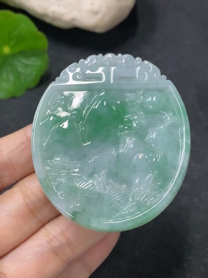 F33888261 Jadeite Landscape Pendant Total Weight Approx. 33.85g