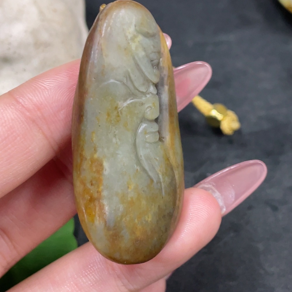 H33898004 Hetian Jade Pendant Guan Gong with Undetermined Skin Color Formation Total Weight (Including Rope) Approx. 23.1g