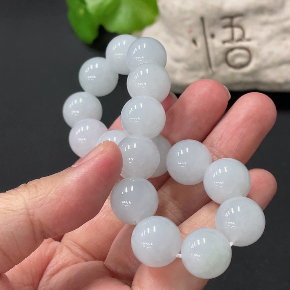 F34018869 Jadeite Bracelet Card 12.7mm Approx. Total Weight About 57.7g