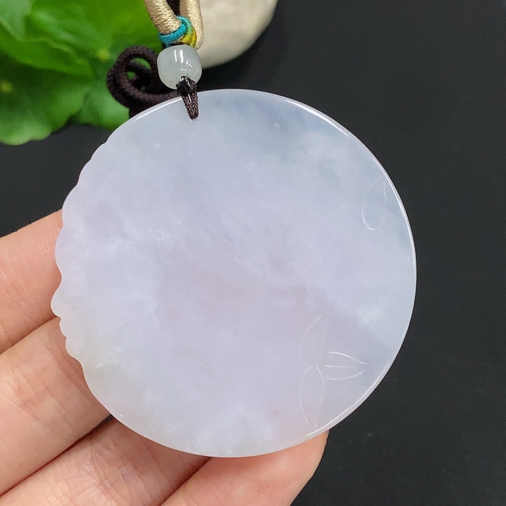 F35125228 Jadeite Buddha Pendant with Cord, Total Weight Approximately 34.6g