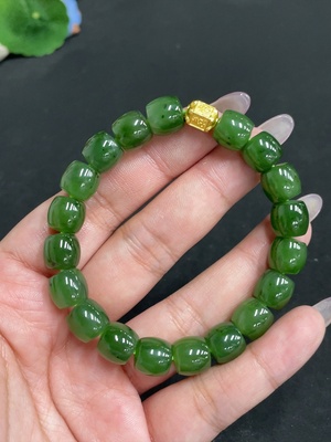 H34957206 Hetian Jade Bracelet, Approx. 9.8mm, Total Weight Approx. 35.3g, Non-Gold