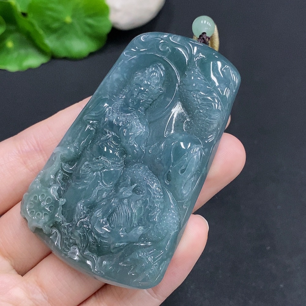 F30489516 JadeiteDragon Soaring Across the Seas Pendant