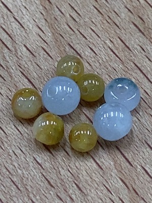 F33895443 Jadeite Beads Sell as a Lot Yellow Beads Color Origin Undetermined