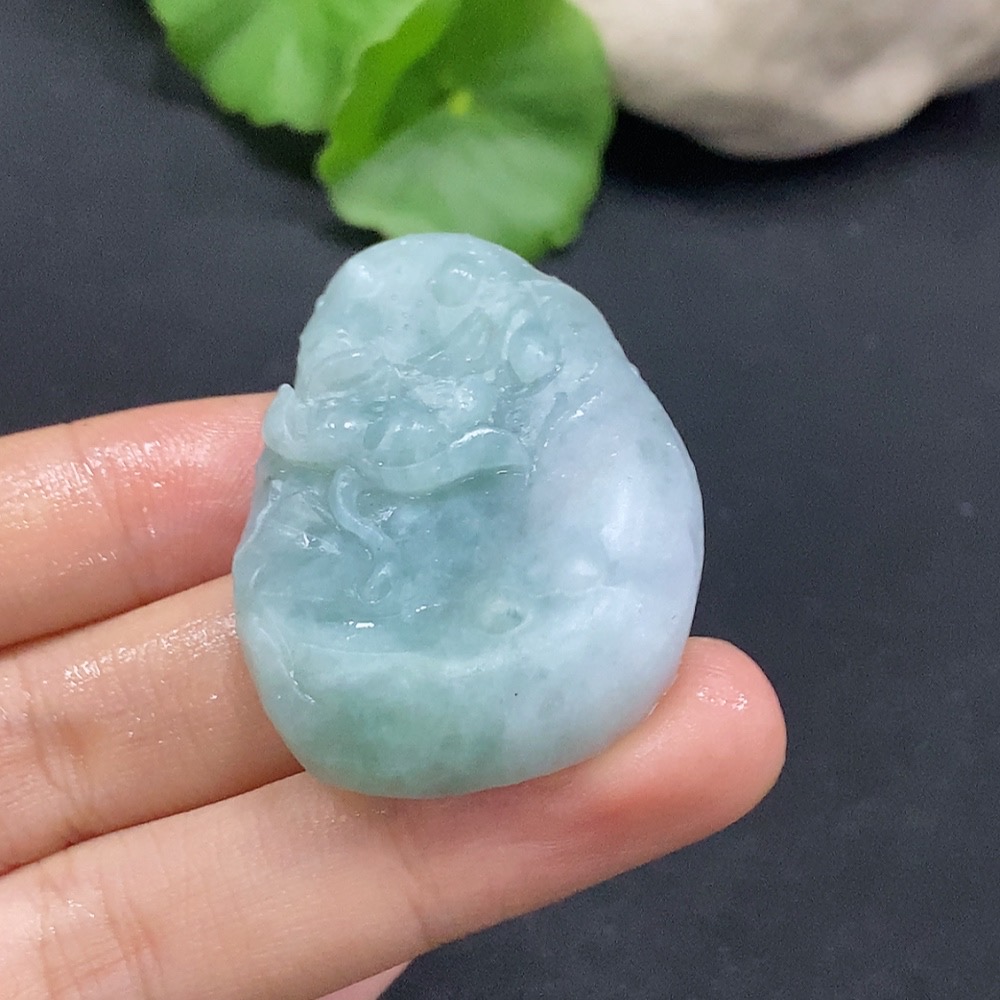 F30565176 JadeiteLotus Pendant (Unpolished, Total Weight Approx. 26.02g)