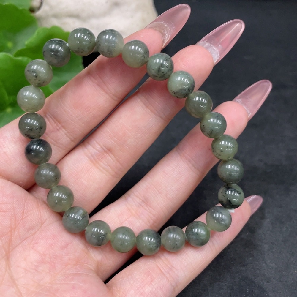 H33898265 Hetian Jade Bracelet Approx.7.7mm Total Weight Approx.18.6g