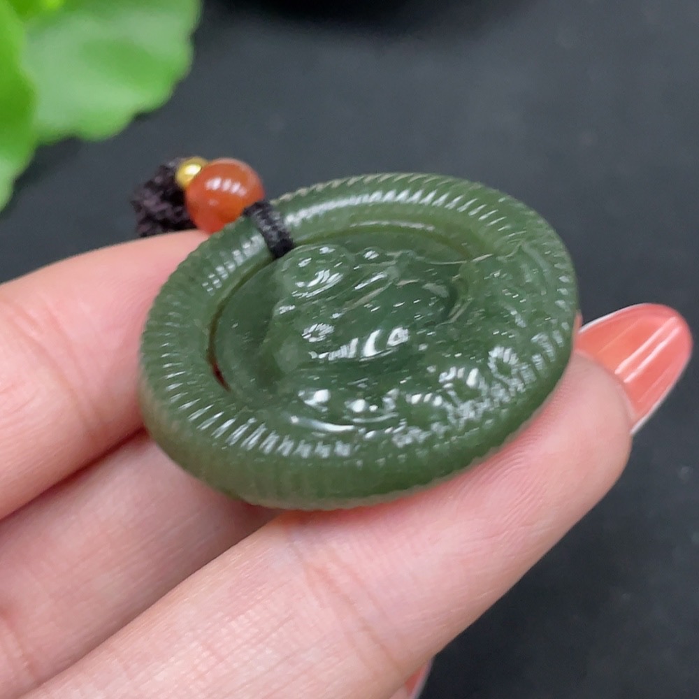 H34062774 Hetian Jade Pendant Buddha with Non-Hetian Jade Beads Total Weight (including cord) Approx. 14.3g