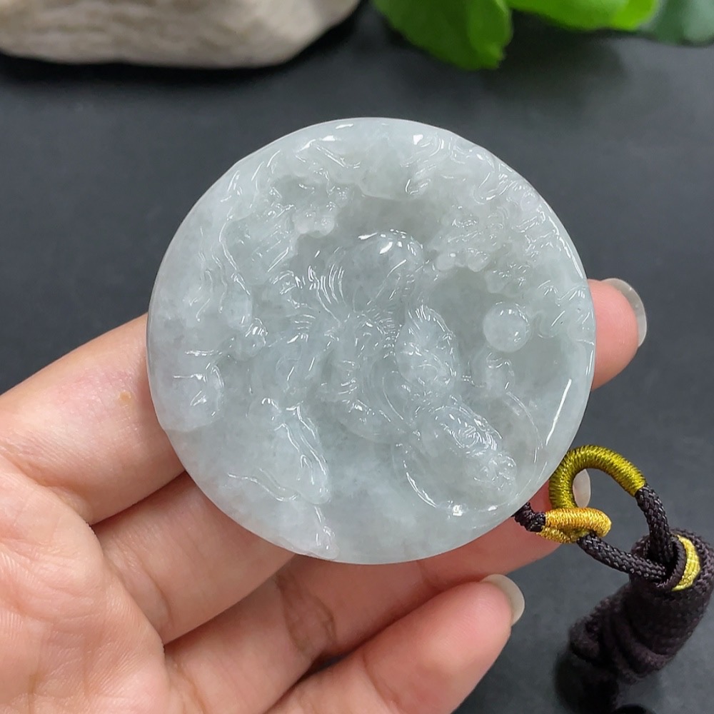 F17842834 JadeiteLandscape Guanyin Pendant Total Weight 74.636g