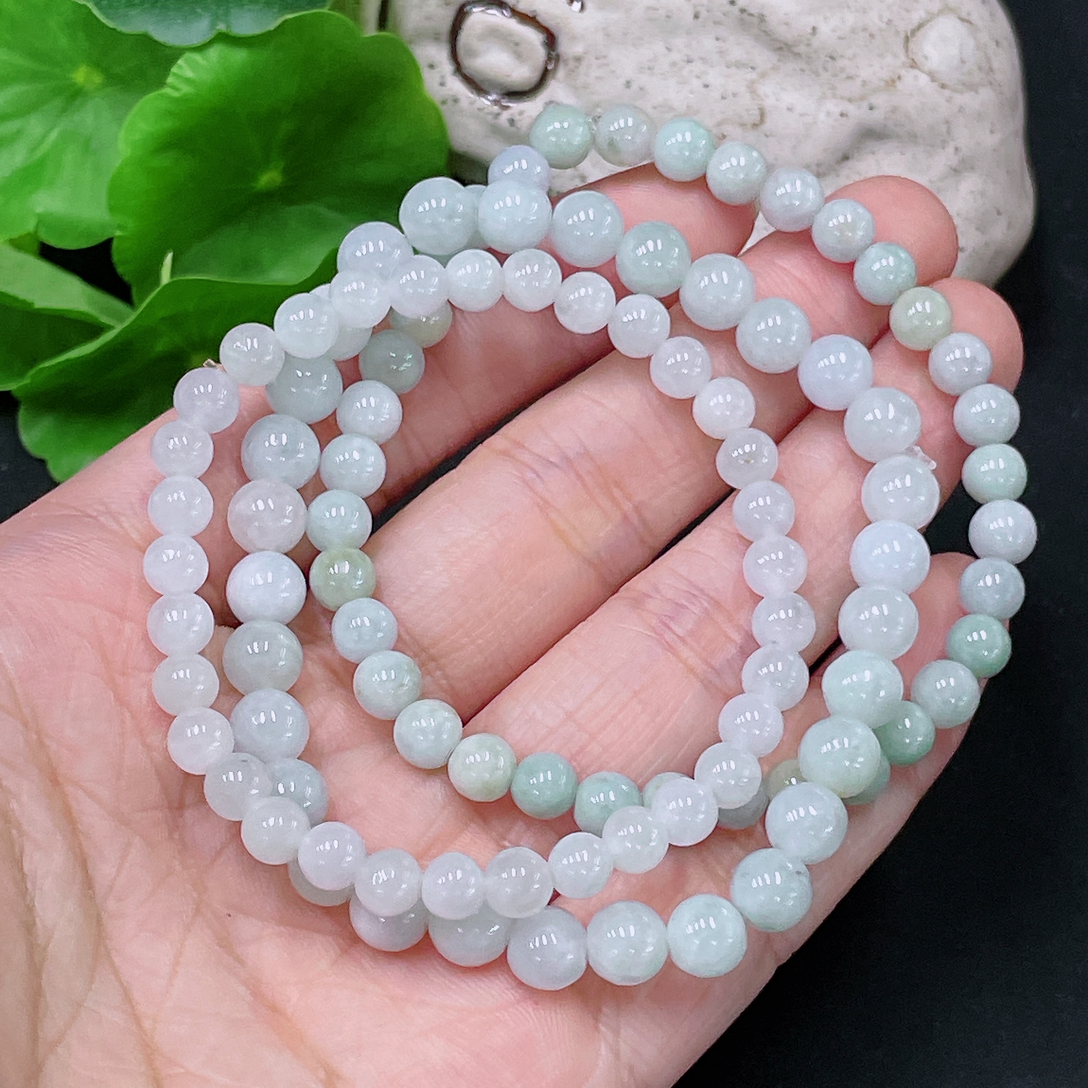 F33894046 Jadeite Bead Necklace Approx. 6.7mm