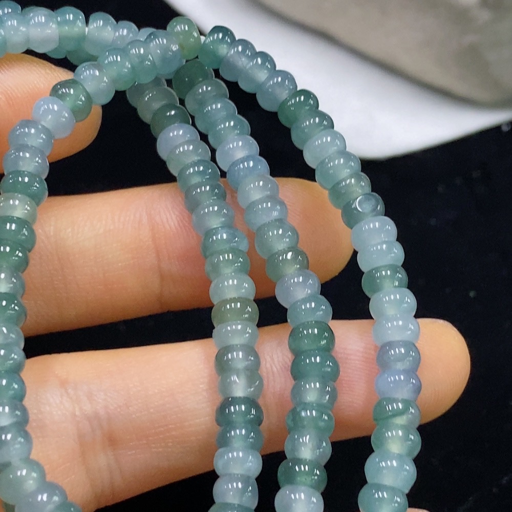 F35135148 Jadeite Bead Necklace Approx. 4.8mm Total Weight About 28.32g