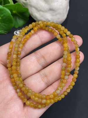 F35156506 Jadeite Bead Necklace Approx. 3.7mm Non-Gold Total Weight Approx. 17.2g