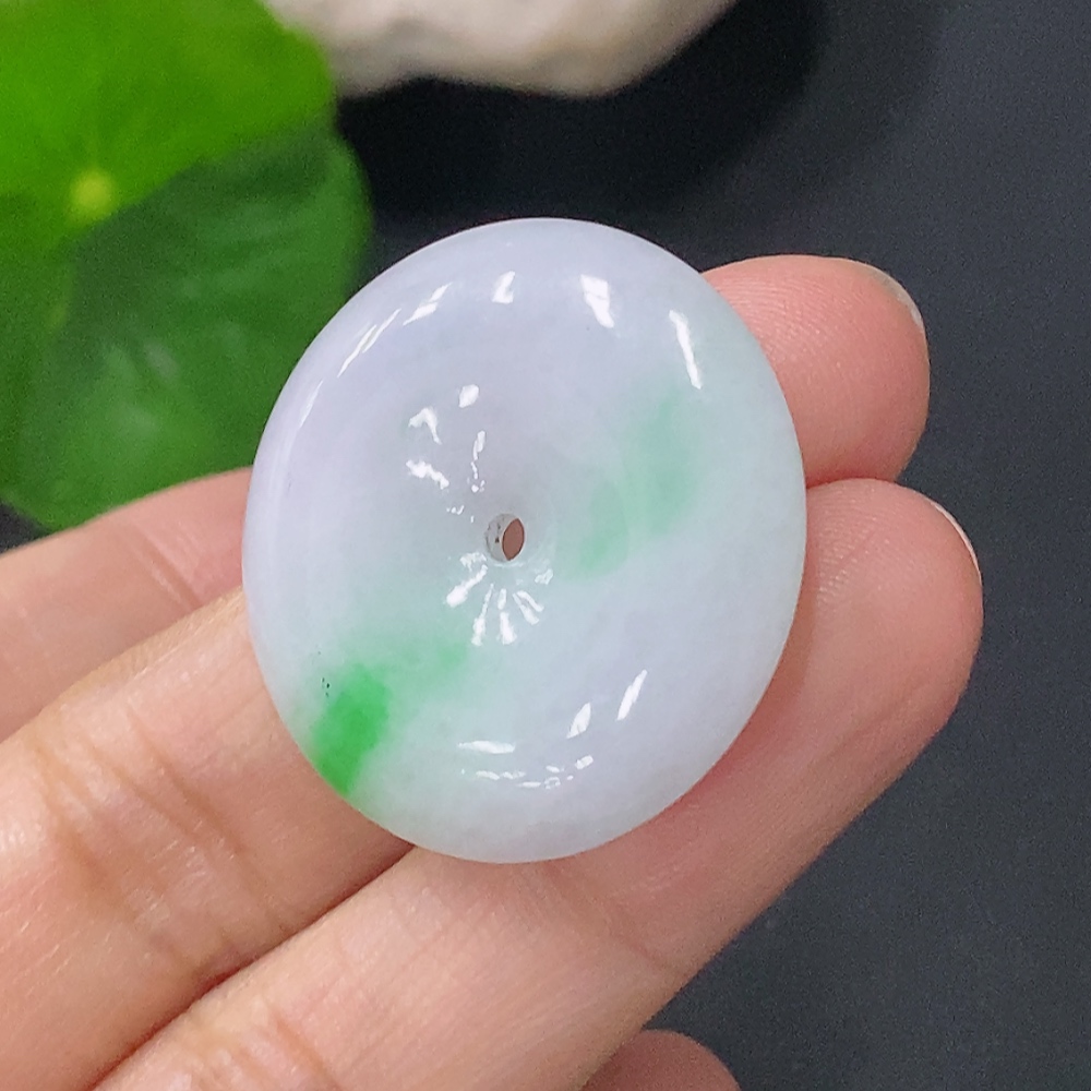 F30572630 Jadeite Pendant Peace Buckle Total Weight Approx. 8.54g