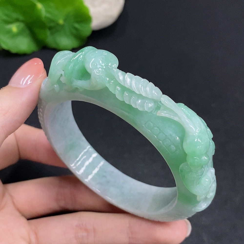 F34962595 Jadeite Round Bracelet Total Weight Approx. 78.5g Size 57