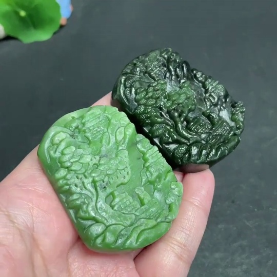 H30524679 Hetian Jade Pendant Landscape Total Weight Approx. 107.7g