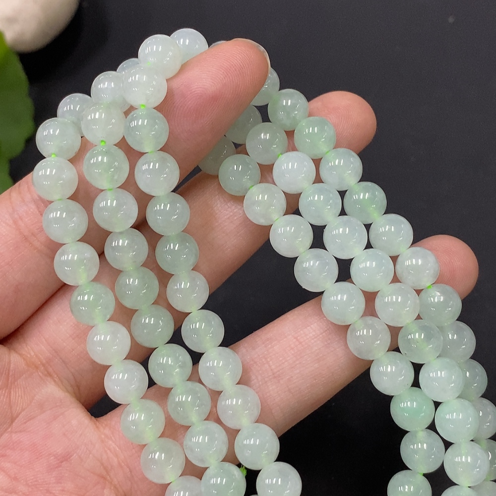 F28290720 Jadeite Bead Necklace Total Weight Approx. 55.22g Size About 7.1mm