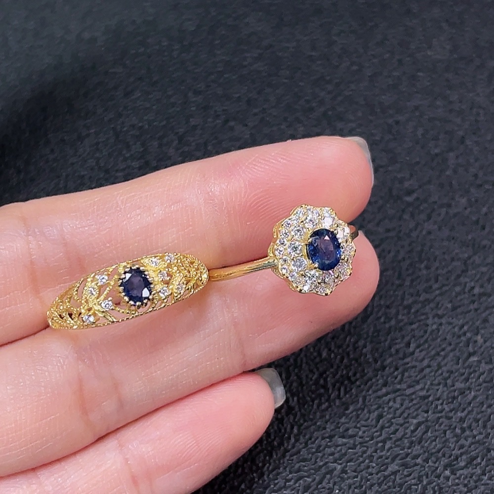 C34039340 Sapphire Ring Non-Gold Adjustable Total Weight Approx. 3.57g Sell as a Lot