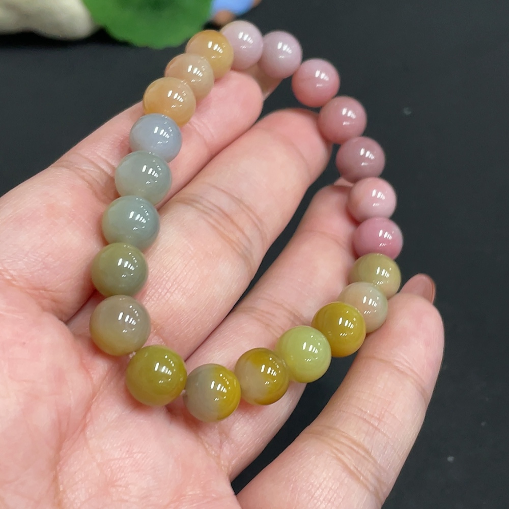 H35101087 Yanyuan Agate Bracelet, approx. 8.2mm, total weight about 19.4g