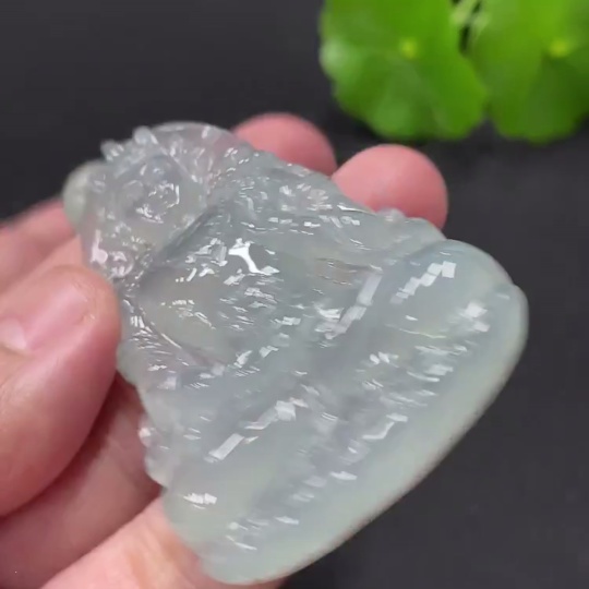 F34057857 Jadeite Guanyin Pendant, total weight approximately 30.18g, with non-A grade beads