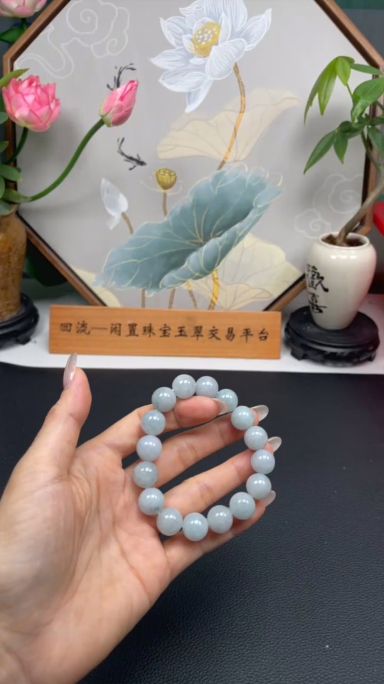 F31675392 JadeiteBead Bracelet, Approx. 12.3mm, Total Weight Approx. 51.6g