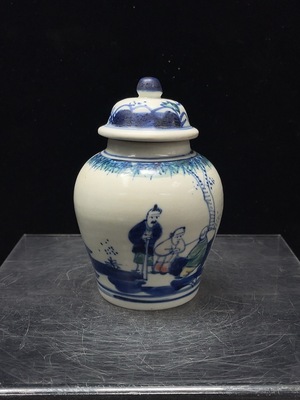 W41943491 陶瓷 2件 全品 近代彩绘盖罐