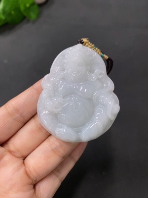 F20225561 Jadeite Pendant  Yellow Jambhala  Total Weight 37.415g