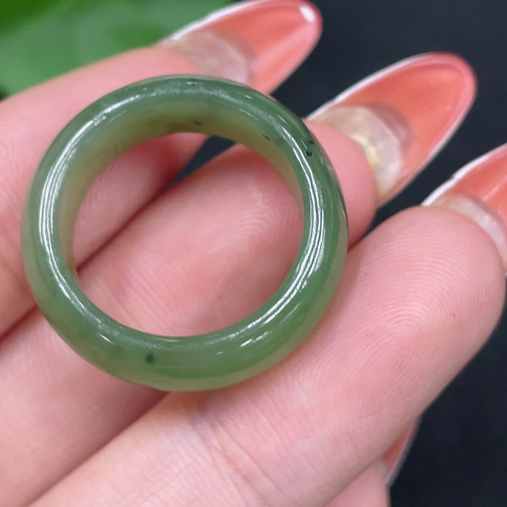 H34027862 Hetian Jade Jasper Ring Size 14 Total Weight Approx. 3.7g