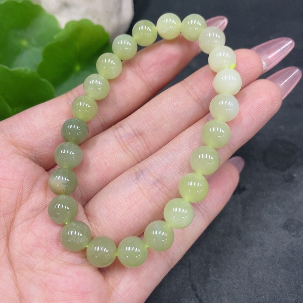 H33897886 Hetian Jade Bracelet Approx. 7.7mm Total Weight Approx. 17.7g