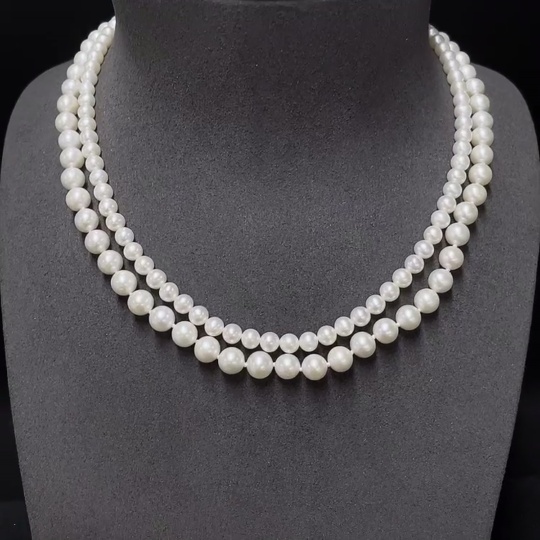 C33923456 Pearl bead necklace non-gold total weight approx. 44.38g size 4.9-7.1mm